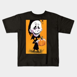 Halloween Scary Evil Pumpkin Funny Pumpkin Head Kids T-Shirt